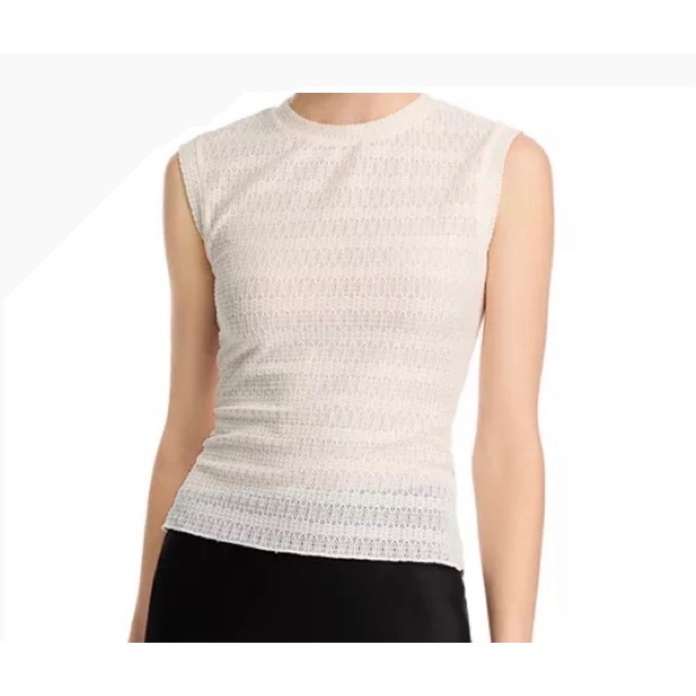 NWT Rag‎ & Bone Julia Muscle Top Pointelle texture ivory S minimalist classic